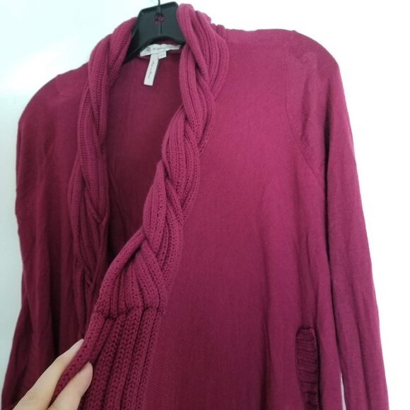 BCBGeneration Drape Open Front Cable Knit Cardigan - Picture 4 of 11